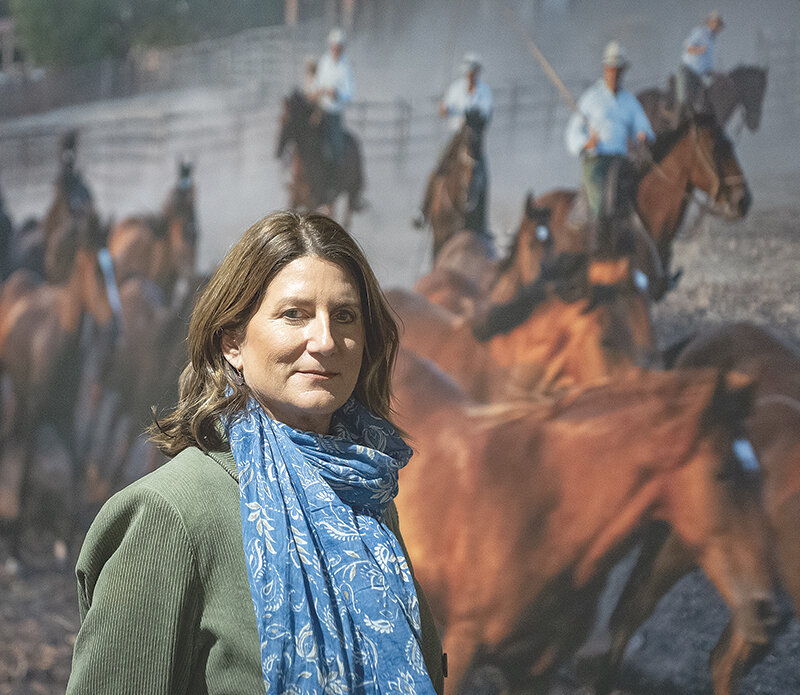 Gabrielle Saveri, an artist and journalist from California, visits the Buffalo Bill Center of the West&rsquo;s John Bunker Sands Photography Gallery on Tuesday. Her show &lsquo;Italy&rsquo;s Legendary Cowboys of the Maremma&rsquo; is on display at the Center through Aug. 6.