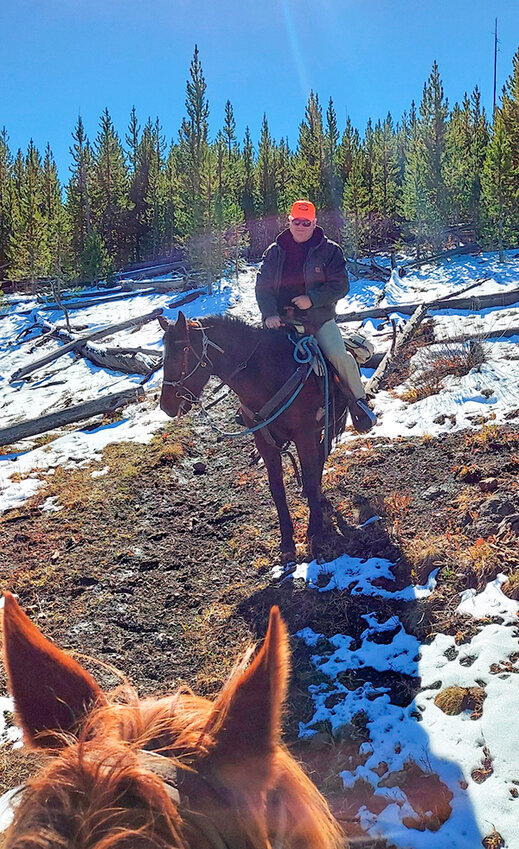 Tribune reporter Mark Davis rides Stetson, a Morgan gelding owned by Bre Fagan, on one of many trips to the backcountry of the Greater Yellowstone Ecosystem.