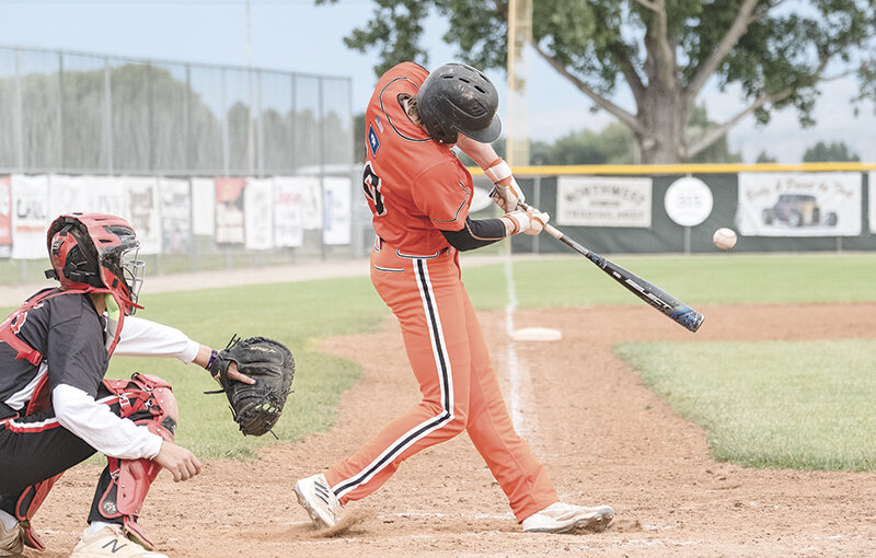 Trey Stenerson let the wood bat fly last weekend, finishing with three home runs including two against Torrington on Sunday.