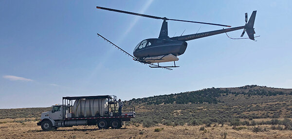 The Bureau of Land Management sprays for cheatgrass via helicopter in the region.