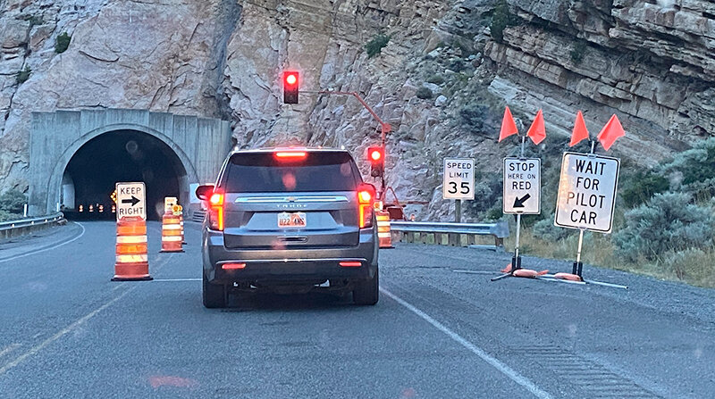The Wyoming Department of Transportation is reminding drivers to wait for the pilot car before driving through the tunnels.