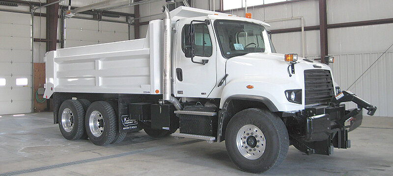 This is an old photo of one of the two dump trucks Park County is replacing with two new trucks which won&rsquo;t arrive until the spring of 2025.
