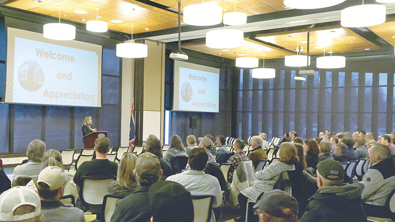 Northwest College President Lisa Watson speaks to faculty, staff and community members Jan. 11 during her State of the College address.