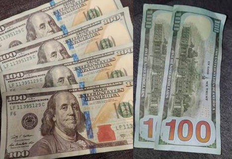 Counterfeit bills recently detected by financial institutions look pretty good and could pass for legitimate bills if not checked properly. The bills are more green than actual Benjamins and are missing several key security features.