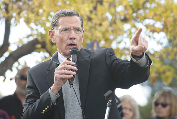 Sen. John Barrasso (R-Wyo.) officially put his name in the running for Republican whip on Tuesday, days after speculation that he was one of three senators in line to become the Senate Minority Leader to replace Sen. Mitch McConnell (R-Ky.).