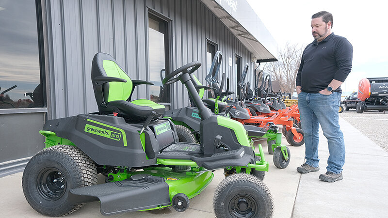 Greg Wilson, general manager at Heart Mountain Farm Supply, discusses Greenworks Commercial&rsquo;s zero turn mowers. Battery powered lawn equipment has become popular in recent years, offering similar performance to their gas powered alternatives. Battery powered DeWalt, Milwaukee, Ego and Craftsmen tools can also be found in town.