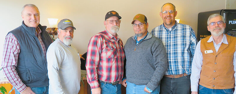 From left, WYDOT Director Darin Westby, Craig Brown, Fred Sherburne, Catarino Zapata, Logan Whipple and WYDOT Transportation Commissioner Mike Baker were recently honored for their life-saving heroism.