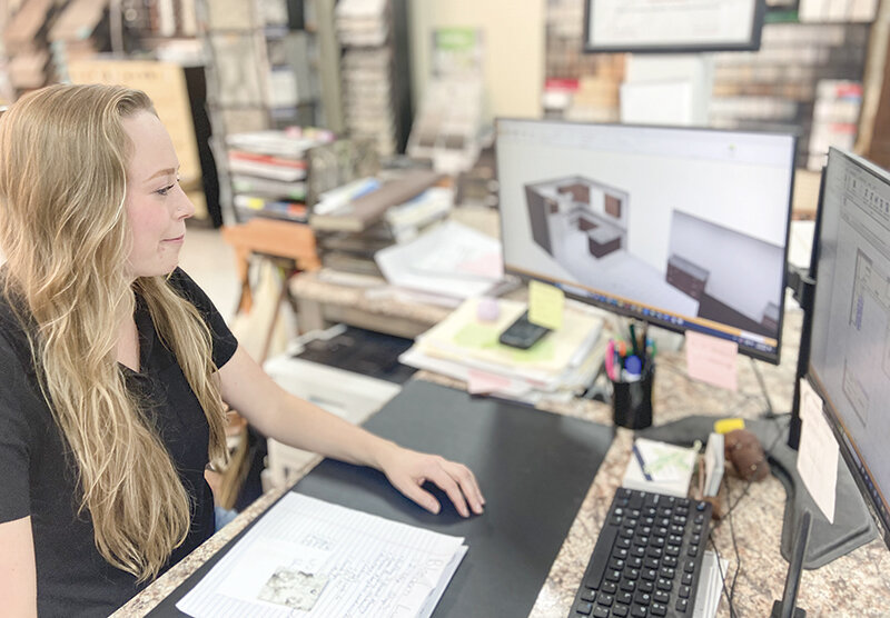 Cody High School and NWC grad Sydnie Stambaugh uses skills from her drafting degree to help people design cabinets at Bloedorn Lumber in Powell.