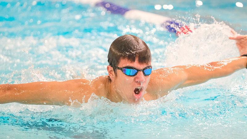 Nelson Kohlbus practices the fly during practice on Friday. He joins a Panther team looking to rebuild in the 2024-25 season in the pool.