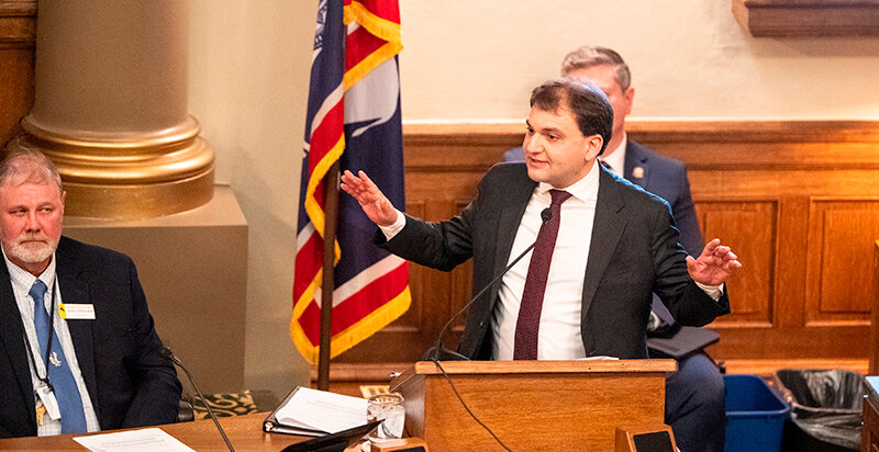 Secretary of State Chuck Gray, seen here speaking to legislators during the recent general session, applauded legislation requiring proof of citizenship for voting that mirrors a recent executive order by President Donald Trump.