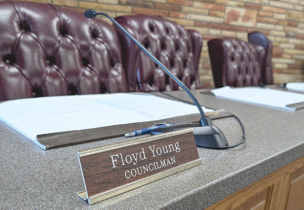 The seat of the late Powell City Councilman Floyd Young sits empty following the end of Monday night&rsquo;s meeting. Young will be missed by the council and community, his city colleagues said.