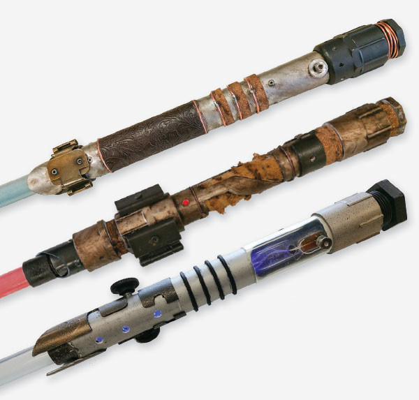 These lightsabers (from top to bottom) were created by Claire Miner, Taryn Bohlman and Lexee Craig.