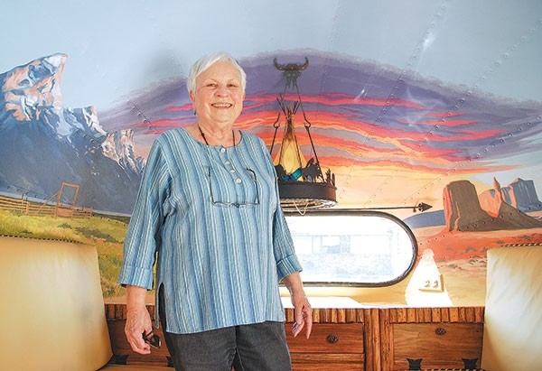 Powell artist Janet Bedford is turning a 1948 Airstream trailer into a work of art for former Grand Teton National Park Ranger Doug Leen as he prepares to tour the country giving presentations on the history of national parks and a series of vintage posters promoting the parks.