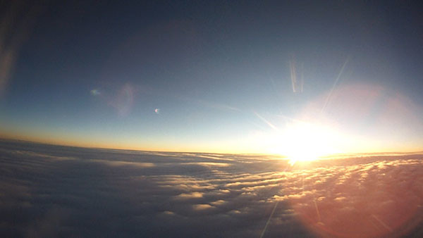 This image of the sunrise was captured by a camera aboard a weather balloon as it ascended over Powell on April 10. Courtesy photo