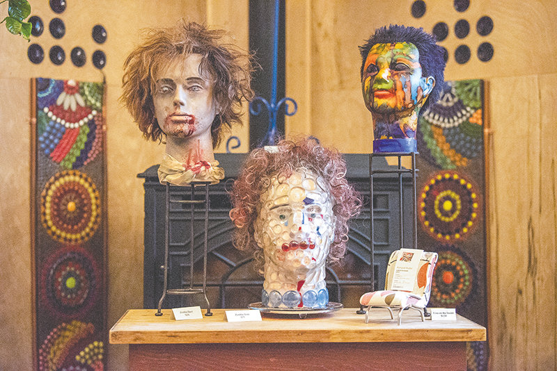 An exhibit featuring artwork by Susie Fish Rodriguez is on display at Gestalt Studios in Powell through Thursday. The gallery show features work inspired by family and friends, tinker stores, yard sales and thrift shops.