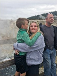 Tylee Ryan and J.J. Vallow are pictured with their uncle Alex Cox in Yellowstone. They have been missing since September; Cox died in December.