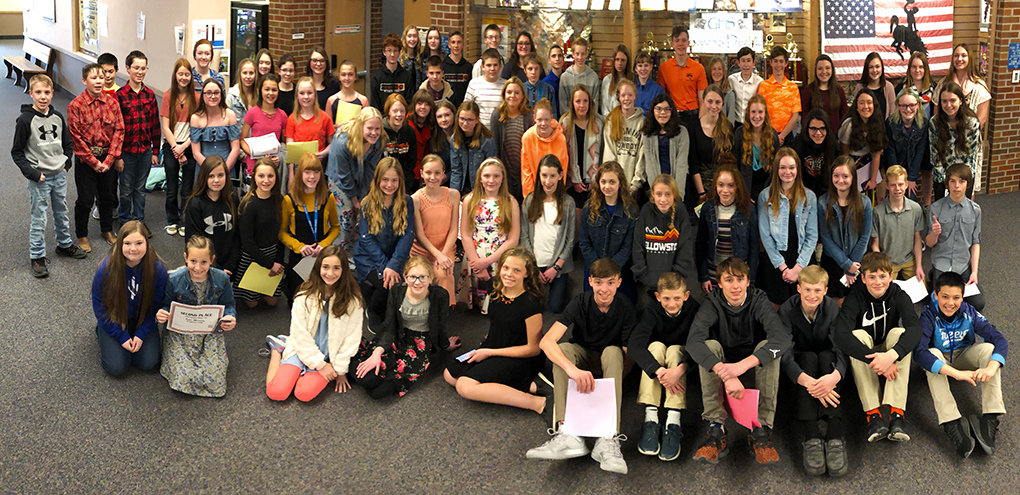 Powell Middle School ‘had a great showing at this year’s history day competition,’ said teacher Amanda Johnston. Around 70 students — from sixth grade to eighth grade — participated in the regional competition in March in Greybull the week before schools closed due to COVID-19. Over 20 students qualified for the statewide Wyoming History Day competition, which was moved to a virtual format. Five students — Emma Johnson, Sam Johnston, Aramonie Brinkerhoff, Marshall Lewis and Kik Hayano — advanced to the finals round in the state competition.