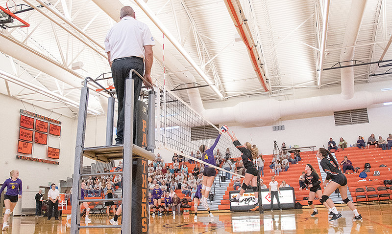 Up to 700 spectators will be allowed into the Panther Gym for tonight’s (Thursday’s) Powell High School volleyball game against Cody, though COVID-19-related precautions will lead to the stands looking different than they did during this 2019 match against Thermopolis. Social distancing and/or facial coverings will be required.