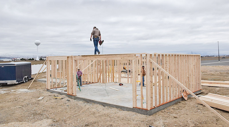 A crew with Smooth Edge Custom Construction works on a new home in the Shoopman subdivision on Maple Court. Real estate sales boomed in Park County last year and development has been surging. The surge in the market boosted property values — and, soon, taxes for owners.