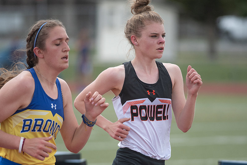Brynn Hillman competes in the 3200 at the State Farm Trackstravaganza earlier this month. In her first year of track, the freshman has become a staple for PHS.