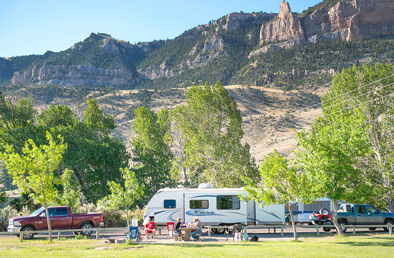 Campers at Buffalo Bill State Park enjoy a meal before heading out for the day’s entertainment. The park is doubling the site capacity thanks to funds released by Gov. Mark Gordon to deal with overcrowding and access issues in state parks and historic sites.