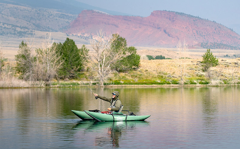 Kevin Travis, of Arizona, fishes for trophy trout in East Newton Lake Tuesday morning. He travels to Park County each year to enjoy the great fishing in the Cody region.