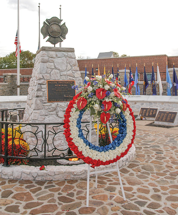 Flags at the Fallen Firefighter Memorial in Emmitsburg, Maryland, fly at half-staff in Layla Bradley’s honor following her death.