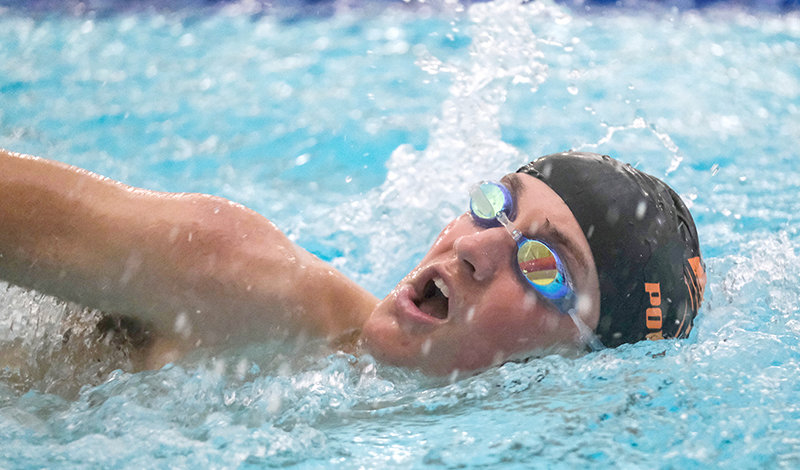 Tristin Dicks swims the freestyle during practice on Dec. 2. The Panthers return a wealth of experience as they start the 2021-22 season at home on Friday with a quad meet. An invitational in Cody follows on Saturday.