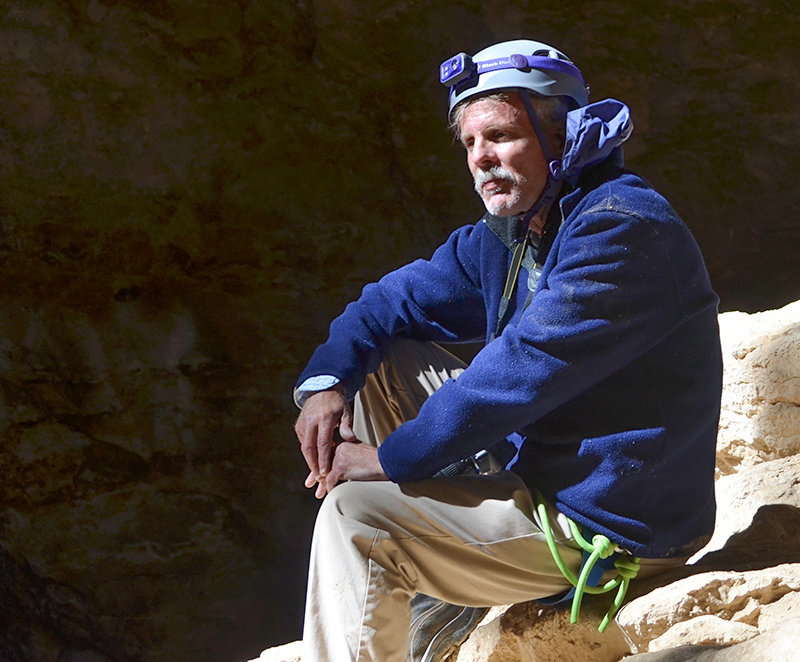 The late Gib Mathers takes in the environment of the Natural Trap Cave in Big Horn County while on assignment for the Powell Tribune. Following Mathers’ work has helped guide current Tribune outdoors reporter Mark Davis.