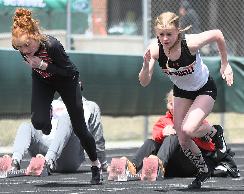 Exploding out of the blocks in the 100 meter dash, Panther senior Jenna Hillman defended her regional titles in the 100 and 200 meter dashes in Kemmerer on Saturday. Her victories helped the Panthers win a third straight 3A West Regional title.