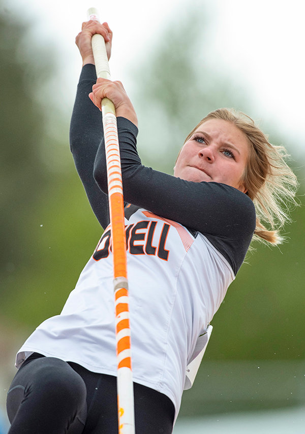 PHS sophomore Lauryn Bennett scored points for the Panthers at the state track meet after she placed seventh in the pole vault, clearing 9 feet in the final meet of the season.