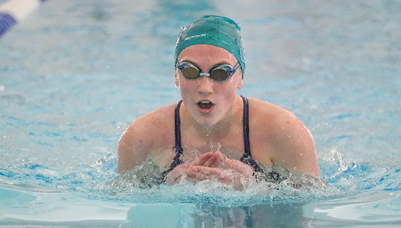 Patricia Christensen earned a title in the 200 back at the Big Horn Basin District meet in Worland.