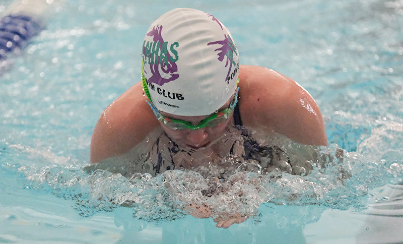 Anika Anderson took her swimming talents from the Powell Piranhas to the Powell Cubs, finishing with two top three finishes individually in the first middle school meet of the year.