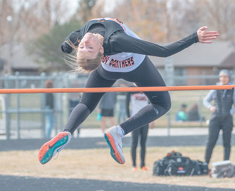 Addy Thorington walked away with first place in the high jump on Saturday, clearing 5 feet, 1 inch at the Lovell Invite.