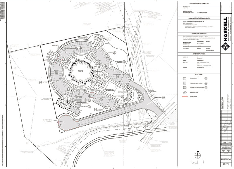 Haskell Architecture and Engineering submitted this site plan of the proposed temple to City of Cody officials. The plans will be considered at a planning meeting later this month.