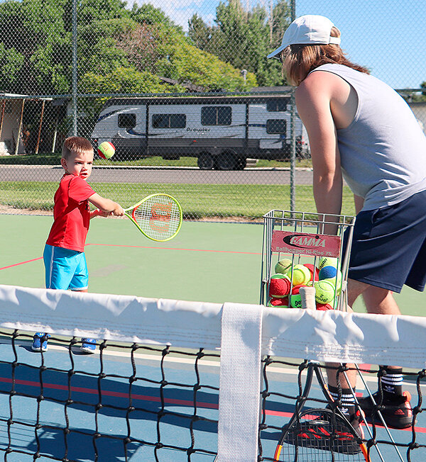 Current and aspiring tennis players from ages 4 to 13 can sign up for three-day sessions in June and July. Those 4 to 7 will use smaller rackets and courts and lower nets, while those 8 to 13 will do additional work on the fundamentals of the sport.