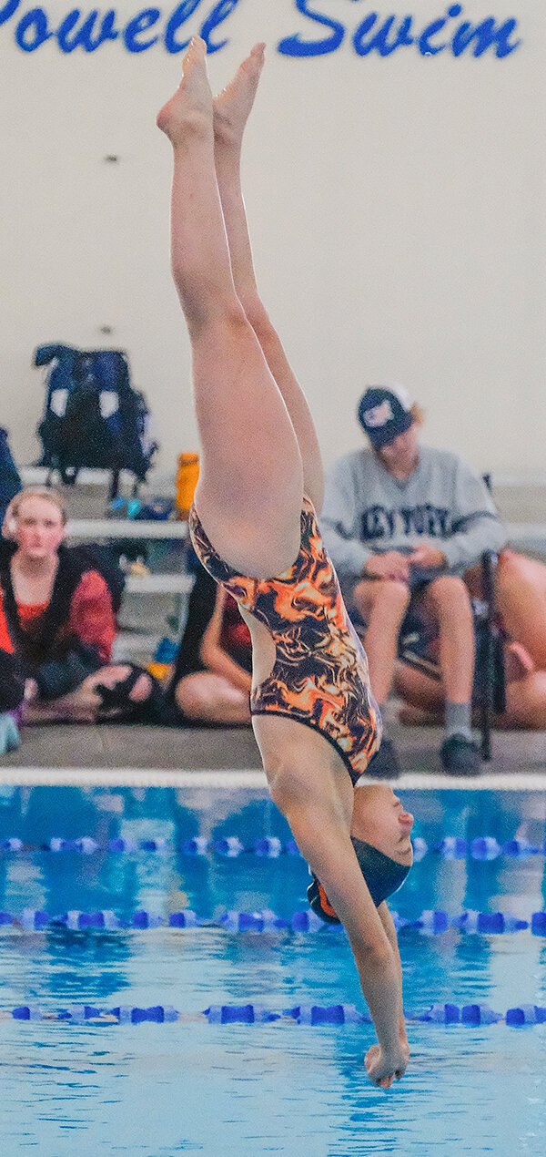 Aramonie Brinkerhoff and the Powell Panther divers have all qualified for the state meet in Gillette, with each diver posting personal best scores at the Gene Dozah Invite on Saturday.