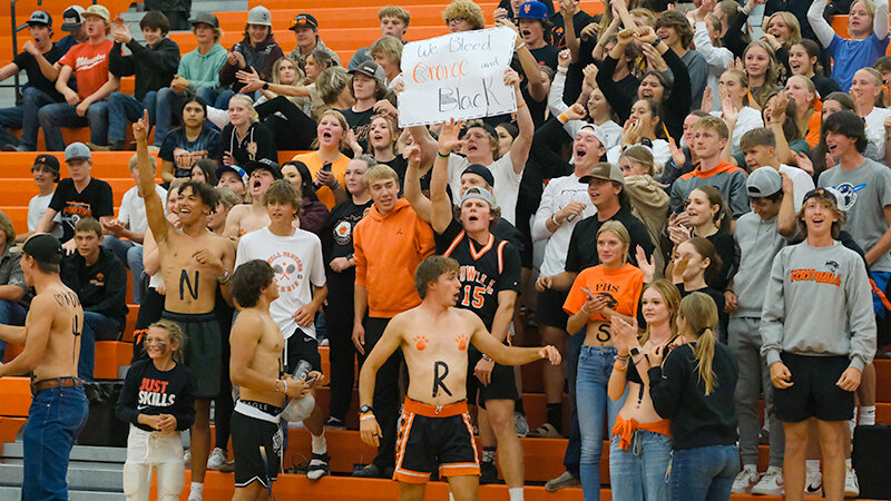 The Panther student section showed its support for the volleyball team on Thursday, helping push Powell to a victory over the rival Fillies.