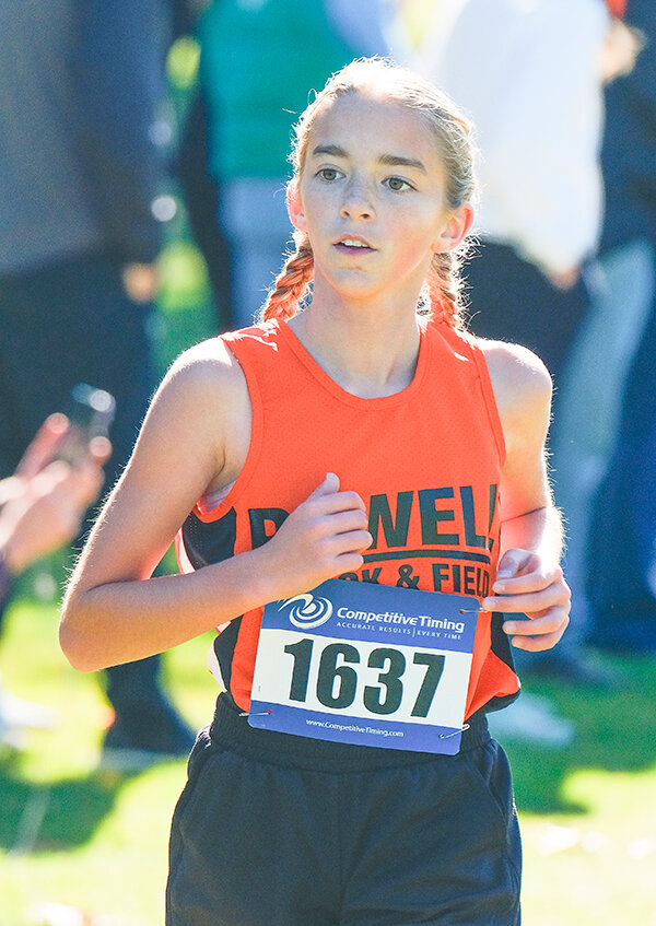 Macie Velasco battled throughout her eighth grade season to lead the Cubs at the conference meet. Powell Middle School finished second and had six of the top 20 runners at the final meet of the year.