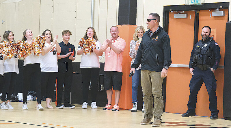 Chanler Buck entered the gymnasium on Nov. 17 unaware that he was named the 2023 Wyoming Assistant Principal of the Year. Buck has been part of several accomplishments in recent years, Principal Kyle Rohrer said at the assembly. This includes being one of four Wyoming middle schools that exceeded expectations on the 2018-2019 summative assessment, being a 2021-22 National Blue Ribbon School and being a 2023 Model PLC School.