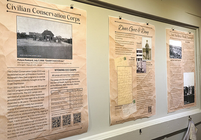 Northwest College sophomore McCayde Brown's internship at the Homesteader Museum resulted in a summer exhibition focusing on the experience of one Civilian Conservation Corps member from Massachusetts who worked out of a camp on the Willwood in the late 1930s.