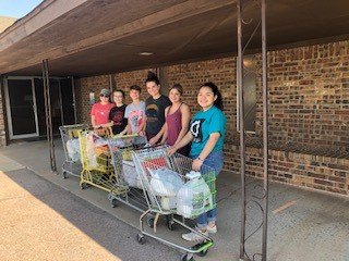 Tillman County residents donated food to the Letter Carrier’s Food Drive held recently. Volunteers helped deliver the food to the Tillman County Food Bank. Pictured from left are Raegan Hill, Lanee Coleman, Zane Tyler, Jolee McIntyre, Jordyn Fatjo, and Lexi Flores. Those who also helped but are not pictured are Courtney Tyler, sponsor, and Claudia Flores. They collected over 1100 pounds of food. The Grandfield post office collected 182 lbs. Thanks to all who participated and donated to the Tillman County Food Bank.