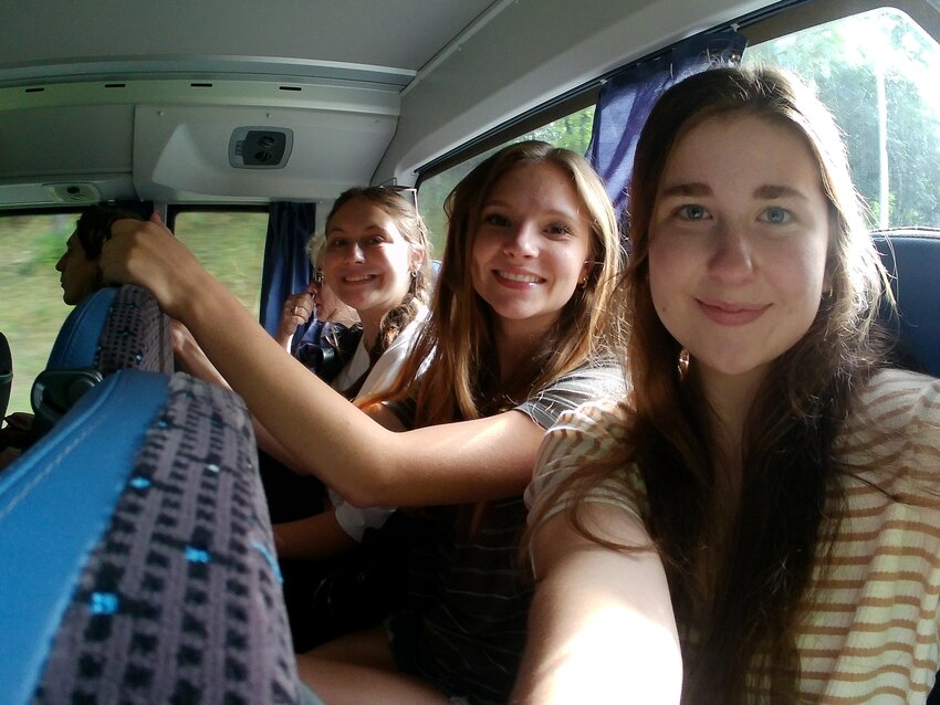 SELFIES-Planes and trains were new modes of travel for many of the ten students who participated in the recent Union City Rotary Club sponsored program in Europe. On the bus ride to the palace at Versailles, Rachael Libby grabbed a selfie of new friends Chloe Liliker (back), Adeline Rice (middle) and herself. While Rachael describes the travel as a dream come true, she’s quick to add that the people she met along the way made it the enriching experience it was.