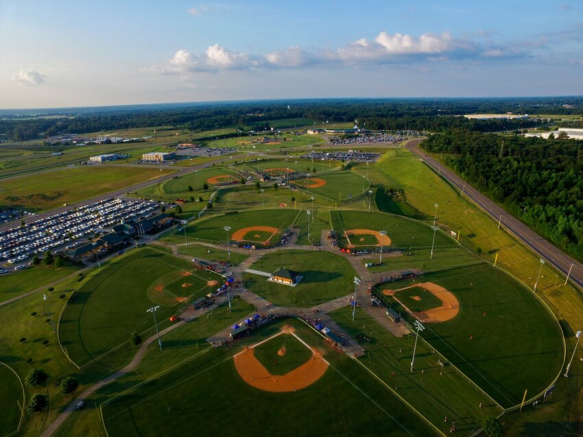 This photo from the West Tennessee Healthcare Sportsplex’s Facebook page is a drone shot of the Sportsplex during a weekend tournament. The facility will host TMSAA Class A sectionals for baseball and softball this week.