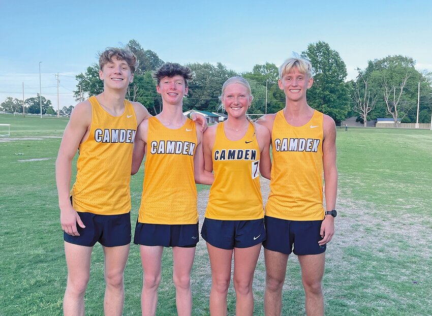 CHS TRACK TEAM – From left: Kade Johnson, Matthew Arnold, Sadie Fry, and Pete Douglas.