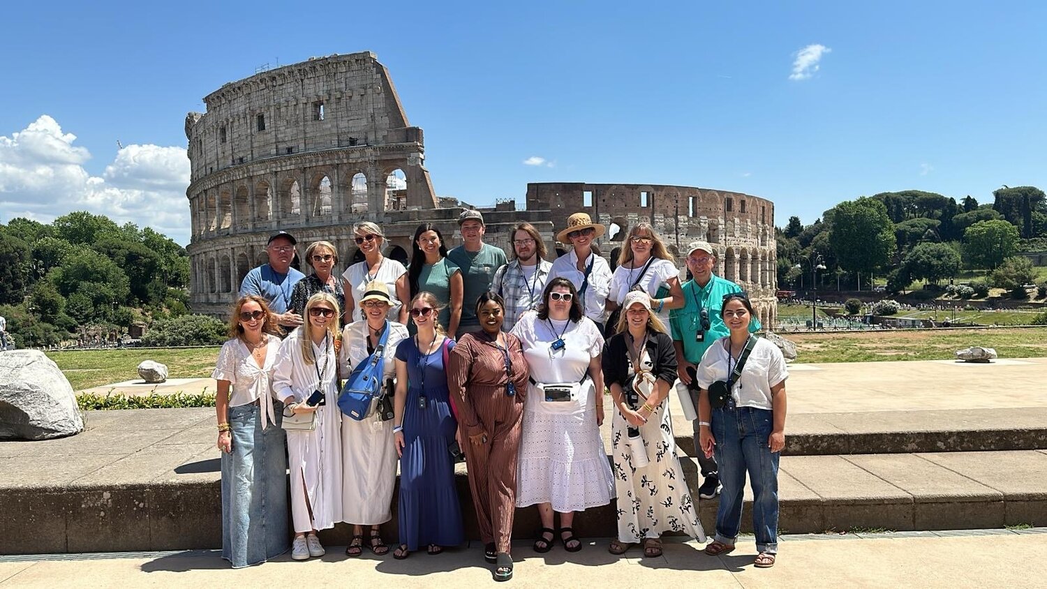 Area high school and Bethel University students along with community members traveled to Italy May 26-June 5 for the most recent program of Global Citizen Adventure Corps, a travel service learning nonprofit based out of Dresden. The 18 participants first stopped at the Colosseum in Rome: (back row, left to right) Jeffery and Jennifer Washburn of Dresden. Toni King of Ashland City. Gracelyn Eaves of Erin, Alex Fansler of Erin, Jared Page of Paris, GCAC Co-Founder Stacie Freeman of Dresden, Michelle Tjaden of Dresden, GCAC Vice Chair Joel Washburn of McKenzie; (front row, left to right) Sophia Wright of McKenzie. Allie Chappel of McKenzie, GCAC Co-Founder Julie Hill of Union City. Harlie Walker of Dresden. Taiylor Carter of Memphis. Chloe Isbell of Dickson. Kaci Finney of Dresden. Reagan Everage of Union City. (Not pictured: Teresa Washburn of McKenzie.