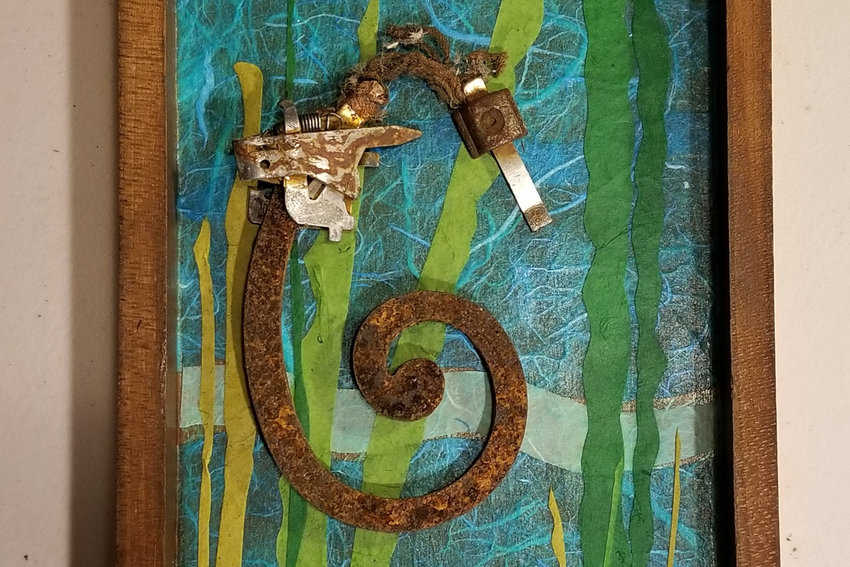 Suzanne Hockstein found the metal pieces for her sea horse artwork in the parking lot of a Home Depot. An exhibition of her work developed on her walks around the Bronx, 'Ten,' will be on display at An Beal Bocht Cafe throughout February.