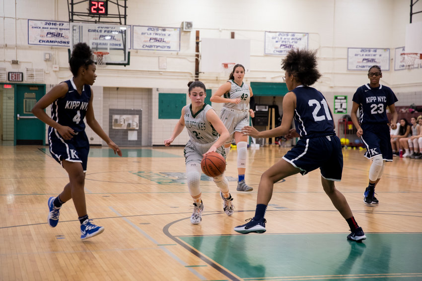Bronx Science&rsquo;s Carolina Lopez had a team-high 16 points in the Wolverines&rsquo; victory over Longwood, a win that clinched the division title for Science.