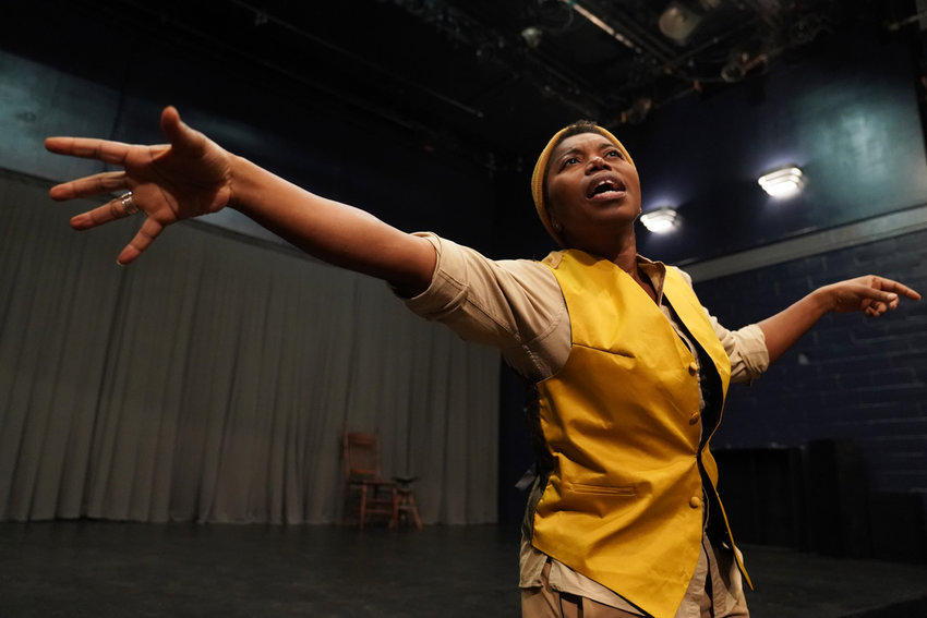 Donnetta Lavinia Grays put on a one-woman show at WP Theater in &lsquo;Where We Stamd.&rsquo; And yes, there&rsquo;s coffee and doughnuts.