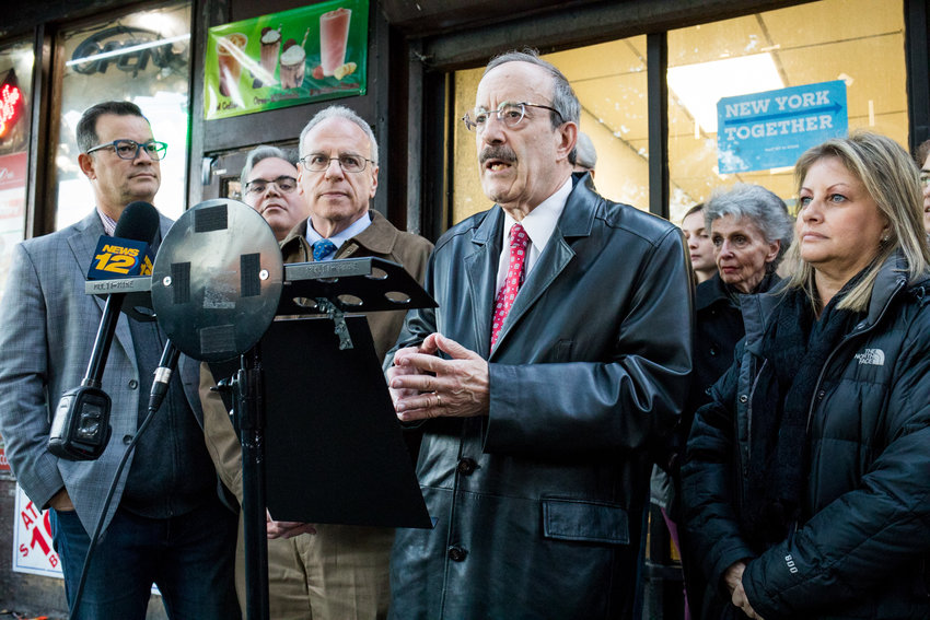 U.S. Rep. Eliot Engel and Assemblyman Jeffrey Dinowitz, center, tried to put criticism about where the congressman has been spending the pandemic to rest through the Assemblyman&rsquo;s &lsquo;COVID Conversations&rsquo; &mdash; a 45-minute chat Engel did from his home in the Washington suburbs rather than from the Bronx, where he reportedly